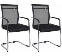 CLP Set De 2 Sillas Cantiéver Denny con Reposabrazos I Juego De 2 Sillas De Conferencias Elegantes con Base De Metal, Color:Cromado