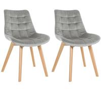 CLP Set De 2 Sillas De Comedor Brook En Terciopelo I Juego De 2 Butacas con Estilo Escandinava con Base De Madera Color Gris