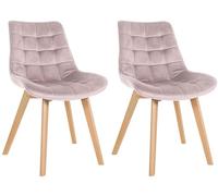 CLP Set De 2 Sillas De Comedor Brook En Terciopelo I Juego De 2 Butacas con Estilo Escandinava con Base De Madera Color:Fucsia