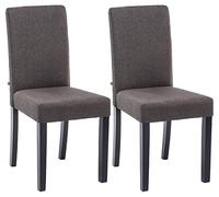 CLP Set De 2 Sillas De Salón Comedor Ina Acolchadas En Tela I Juego de 2 Sillas De Sala con Base De Madera Color:Gris Oscuro;Color del Marco:Negro