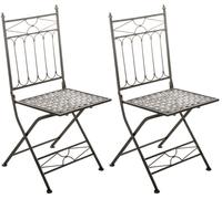 CLP Set de 2 sillas para exterior plegables en Metal Bronce