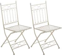 CLP Set de 2 sillas para exterior plegables en Metal Crema antiguo