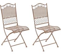 CLP Set de 2 sillas para exterior plegables en Metal Marrón antiguo
