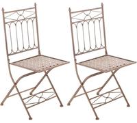 CLP Set de 2 sillas para exterior plegables en Metal Marrón antiguo