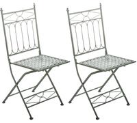 CLP Set de 2 sillas para exterior plegables en Metal Verde antiguo