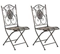 CLP Set De 2 Sillas para Jardín Sibell Plegables I Sillas Metálicas De Terraza Decorativas En Estilo Rústico Color:Bronce