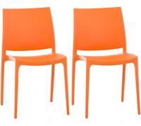 CLP Set de 2 sillas robustas apilables en Plástico Naranja
