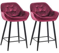 Set de 2 taburetes de bar gibson 76 de terciopelo lila 57.5x54x93.5 cm