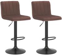 CLP Set de 2 taburetes de Bar Jamie giratorios en Terciopelo I Pack de 2 sillas de Altura Ajustable con reposapiés, Color:marrón