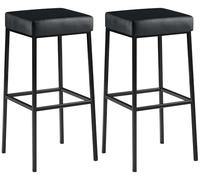 CLP Set De 2 Taburetes De Bar Montreal En Simil Cuero I 2 Sillas Altas con Reposapiés & con 85 cm De Altura De Asiento I Color:, Color:Negro, Color del Marco:Negro