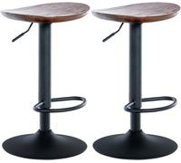 CLP Set de 2 Taburetes de bar regulable en Madera Nogal