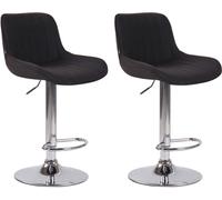 CLP Set de 2 Taburetes de bar regulable en Tela Negro