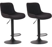 CLP Set de 2 Taburetes de bar regulable en Tela Negro