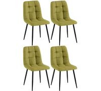 CLP Lote de 4 sillas de Comedor Antibes I Sillas de Cocina tapizadas con Fundas de Tejido Acolchado I con Capacidad para 150 kg, Color:Verde Claro