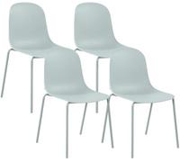 CLP Set de 4 sillas apilables Hardin con Asiento ergonómico y Estructura metálica, Ideal para Comedor, Cocina y recepción. Color:Turquesa