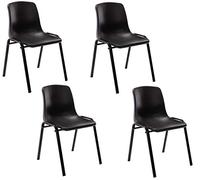 Set de 4 sillas apilables nowra plástico negro 52x47x76 cm