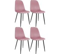 CLP Set de 4 sillas de Comedor Acolchadas Maryam, sillas de Cocina con Respaldo, soportan hasta 150 kg para Cocina, salón y Dormitorio Color Rosa Material Terciopelo