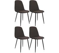 CLP Set de 4 sillas de Comedor Acolchadas Maryam, sillas de Cocina con Respaldo, soportan hasta 150 kg para Cocina, salón y Dormitorio Color marrón Material Tela