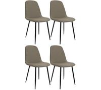 CLP Set de 4 sillas de Comedor Acolchadas Maryam, sillas de Cocina con Respaldo, soportan hasta 150 kg para Cocina, salón y Dormitorio Color:Gris Pardo;Material:Tela