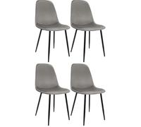 CLP Set de 4 sillas de Comedor Acolchadas Maryam, sillas de Cocina con Respaldo, soportan hasta 150 kg para Cocina, salón y Dormitorio Color:Gris Claro;Material:Terciopelo