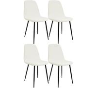 CLP Set de 4 sillas de Comedor Acolchadas Maryam, sillas de Cocina con Respaldo, soportan hasta 150 kg para Cocina, salón y Dormitorio Color:Crema;Material:Tela