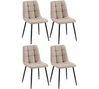 CLP Set de 4 sillas de Comedor Antibes en Polipiel I Juego de 4 butacas Modernas para salón con Base metálica de 4 Patas, Color:Gris Pardo