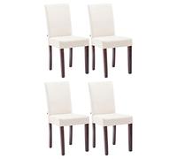 CLP Set De 4 Sillas De Comedor Ina Acolchadas En Tela I Juego de 4 Butacas De Sala con Base De Madera, Color:Crema, Color del Marco:Cappuccino