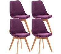 Set de 4 sillas de comedor linares terciopelo lila 50x49x83 cm
