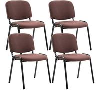 CLP Set De 4 Sillas De Reuniones Ken En Tela I Pack De 4 Sillas De Conferencia con Base De Metal I 4 Sillas Confidentes Apilables I Color:, Color:marrón