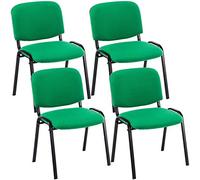 CLP Set De 4 Sillas De Reuniones Ken En Tela I Pack De 4 Sillas De Conferencia con Base De Metal I 4 Sillas Confidentes Apilables I Color:, Color:Verde Claro