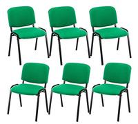 CLP Set De 6 Sillas De Conferencia Ken Tapizadas En Tela | 6 Sillas De Reuniones Apilables I 6 Sillas De Espera con Base De Metal I Color:, Color:Verde Claro