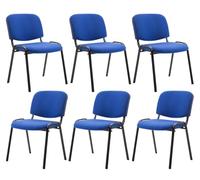 CLP Set De 6 Sillas De Conferencia Ken Tapizadas En Tela | 6 Sillas De Reuniones Apilables I 6 Sillas De Espera con Base De Metal I Color:, Color:Azul