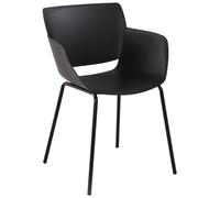 CLP Silla Alpena para Interior o Exterior I Butacas Modernas con Respaldo para jardín I Silla Resistente con reposabrazos, Color:Negro