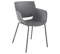 CLP Silla Alpena para Interior o Exterior I Butacas Modernas con Respaldo para jardín I Silla Resistente con reposabrazos, Color:Gris Oscuro