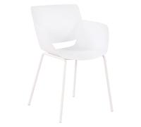 CLP Silla Alpena para Interior o Exterior I Butacas Modernas con Respaldo para jardín I Silla Resistente con reposabrazos, Color:Blanco