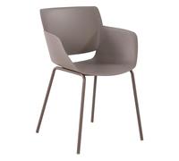 CLP Silla Alpena para Interior o Exterior I Butacas Modernas con Respaldo para jardín I Silla Resistente con reposabrazos, Color:Gris Pardo