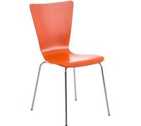 CLP Silla Apilable Aaron De Madera, Cómoda & Ergonómica I Silla De Conferencia con Soporte De Metal, Color:Naranja