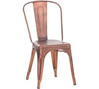 CLP Silla Apilable de Metal con Respaldo Benedikt, Silla Bistró para Hostelería y Cocina, Diseño Robusto y Resistente hasta 200 kg Color Cobre