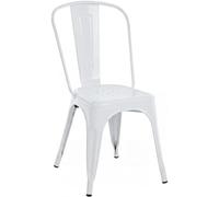 CLP Silla Benedikt I Silla metálica, apilable y fácil de Limpiar I Silla apilable, Carga máx. 200 kg I Altura del Asiento 44 cm, Color:Blanco