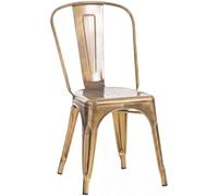 CLP Silla Benedikt I Silla metálica, apilable y fácil de Limpiar I Silla apilable, Carga máx. 200 kg I Altura del Asiento 44 cm, Color:Oro
