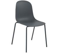 CLP Silla apilable Hardin, con Carcasa ergonómica de plástico y Estructura metálica Estable, Adecuada para Comedor, Sala de reuniones y Cocina, Color: Gris Oscuro