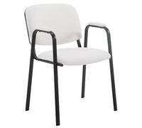 CLP Silla Confidente Ken Pro – Cuero sintético, base metal negro, sin ruedas – Blanco
