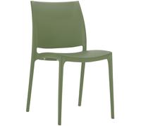 CLP Silla Apilable Maya De Exterior o Interior | Silla De Jardín Resistente A La Intemperie | Silla De Terraza Hecha De Polipropileno, Color: Oliva