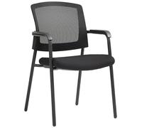 CLP Silla apilable Volga I Silla tapizada con Funda de Tela I Respaldo con Funda de Malla Transpirable, Color:Negro