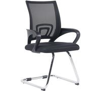 CLP Silla basculante con patas de metal y asiento en Tela Negro