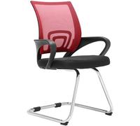 CLP Silla basculante con patas de metal y asiento en Tela Rojo