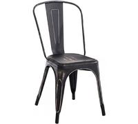 CLP Silla Benedikt I Silla metálica, apilable y fácil de Limpiar I Silla apilable, Carga máx. 200 kg I Altura del Asiento 44 cm, Color:Negro/Oro