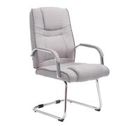 CLP Silla Cantiléver Attila Tapizada En Tela & con Base De Metal I Silla De Conferencia con Reposabrazos, Color:Gris