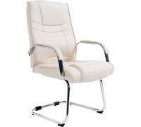 CLP Silla con patas de metal y asiento en Simil cuero Crema