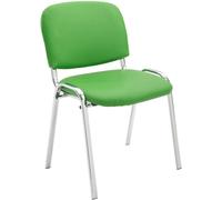 CLP Silla con patas de metal y asiento en Simil cuero Verde